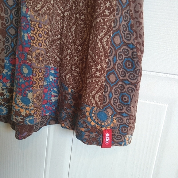 Espirit Brown Patterned Boho Dress size M - Picture 4 of 7